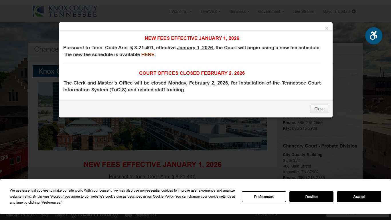 Chancery - Knox County Court Systems - Knox County Tennessee Government