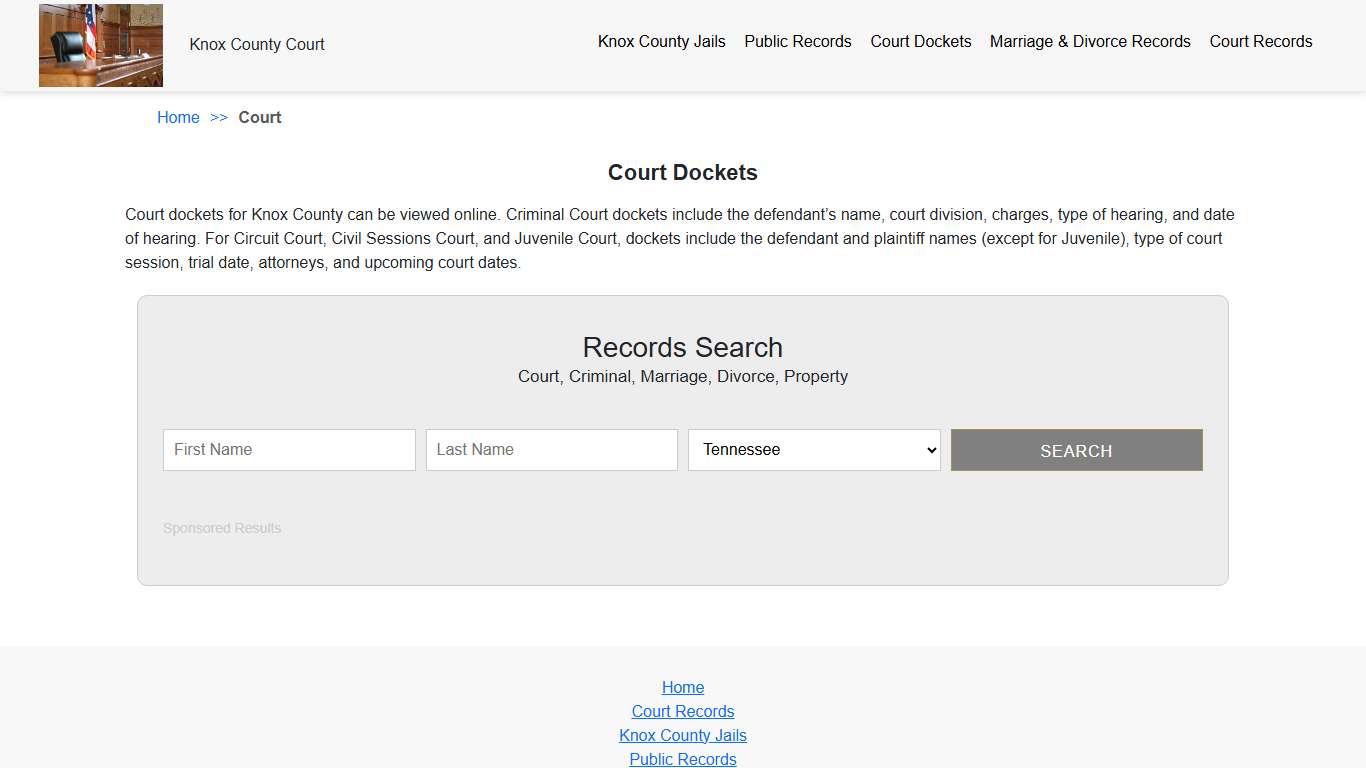 Court Dockets | Knox TN County Court