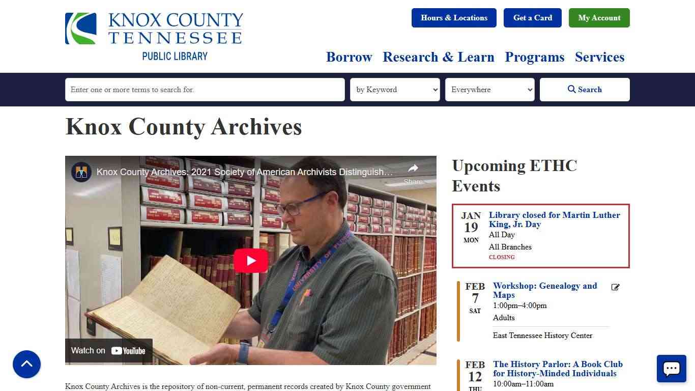 Knox County Archives | Knox County Public Library